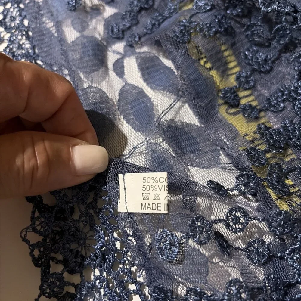 Vintage Leaf Print Sheer Chiffon Scarf Wrap 18X76
